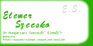 elemer szecsko business card